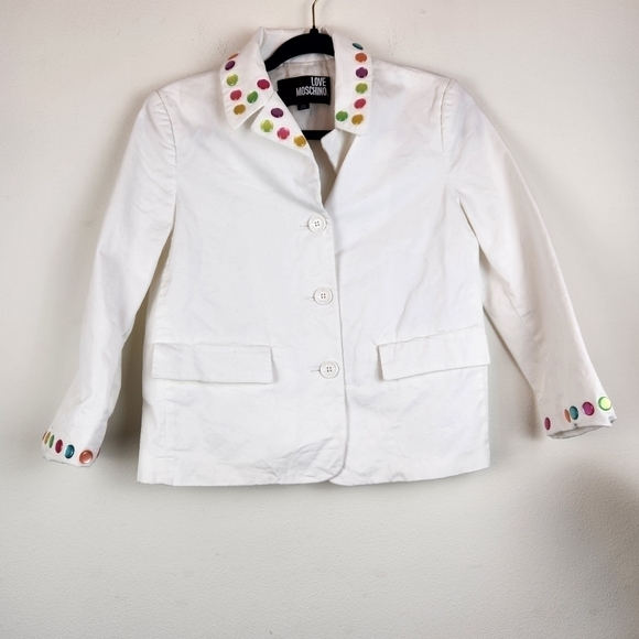 Love Moschino Jackets & Blazers - LOVE MOSCHINO white fitted cropped blazer Size US 4